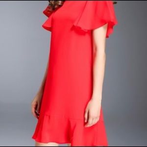 Red Dress With Flutter Sleeve